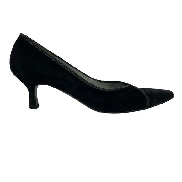 EUC - Salvatore Ferragamo Braided Suede Kitten Heels - Picture 1 of 8